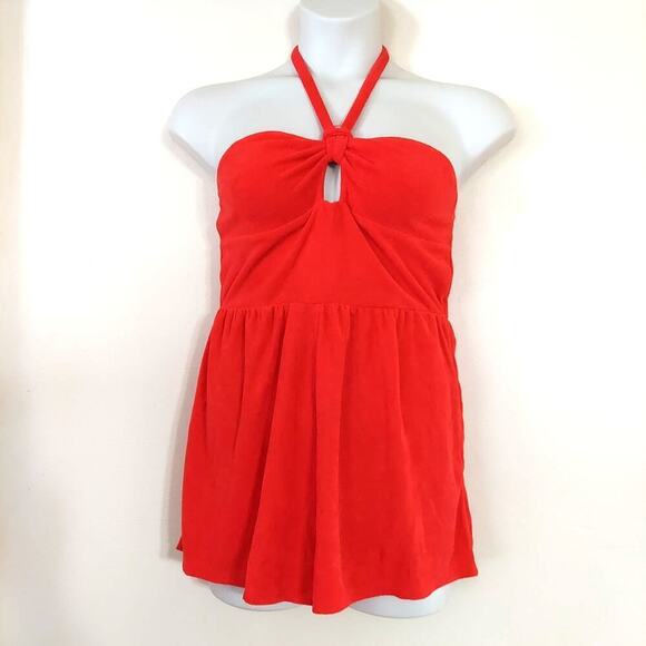 Wild Fable Women's Terry Towel Halter Style Romper - Red - Picture 2 of 6